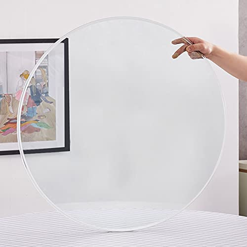 AILILI Ø15in•45cm•58cm•60cm•68cm Tisch Glasplatte Rund,Flache Polierte Kante,gehärtetem Glas -Transparent,Leicht Zu Reinigen,Glastisch,Schützt Vorhandenen Desktop (Size : Ø50cm(19.6in))