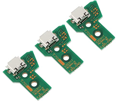 ECSiNG 3pcs JDS-040 Interface Board Replacement Charging Port Assembly Compatible with PS4 Pro Repair Part Micro USB Adaptor Charger Socket Board Connector Module
