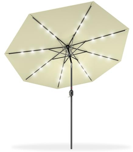 AufuN 300/350cm Sonnenschirm, Gartenschirm mit Kurbe | Gartenschirm mit Kurbel, Marktschirm, UV-Schutz 40+, Terrassenschirm, runder robuster Schirm für Garten, Balkon, Terrasse