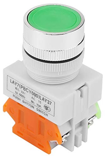 Pulsante Impermeabile Momentaneo, 220V 5A Interruttore Autobloccante Mini Pulsanti Temporanei On-off Automatico Interruttori Lockless Rotondo Bottone per Avvio Auto Camion RV Barca Campanello