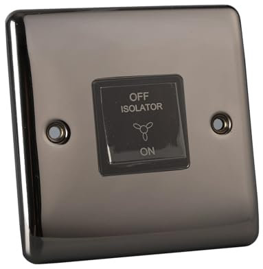 Caradok 1 gang 1 way 3-pole fan switch Black Nickel, Metal Switch