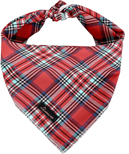 ARING PET Hund Bandana-Weihnachten Hund Bandanas, Junge und Mädchen Hunde Halstuch rot kariert Hund Dreieck Lätzchen für kleine bis große Hunde und Katzen