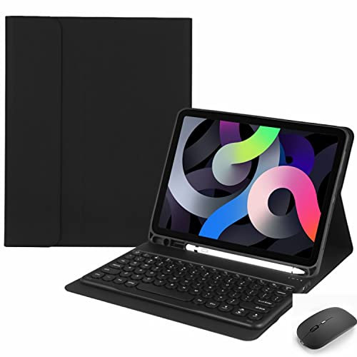 MG REAL Étui Clavier pour iPad Air 10,5 (3e génération)/Pro 10,5 2017,[AZERTY Français] Clavier Amovible magnétique Bluetooth avec étui de Protection, Porte-Crayon intégré,Noir