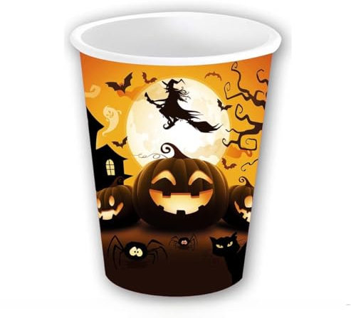 Pack 6 Vasos de Calabaza de Halloween