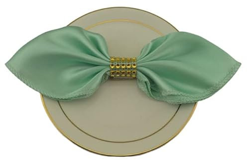 YOGAY Quadratische 30 cm x 30 cm Satinserviette Hohlsaum-Cocktailserviette für Hochzeit, Party, Tischdecke, Küche, Abendessen, Taschentuch