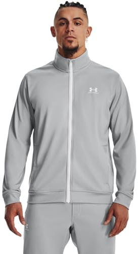 Under Armour Herren Sportstyle Tricot Jacket Sweatshirt, (011) Mod Grey/White, L