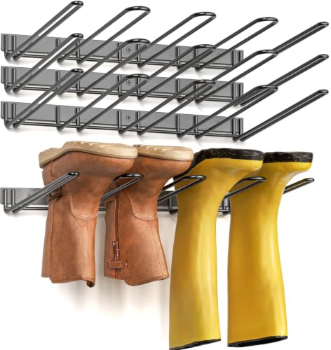PrimZooty Wader Stiefel-Kleiderbügel, stabiler Metall-Organizer, Cowboystiefel und hoher Schuhhalter – 8 Paar, Wandmontage für Schrank, Eingang, Garage