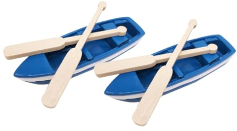 Abaodam 2sets Mini Boat and Ornaments Model Boat Accessories for Landscape Decoration for Dollhouse Home Decor
