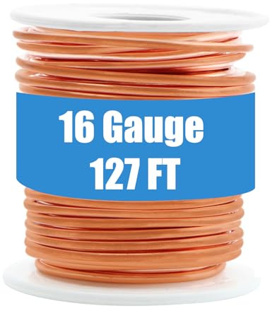 ELECTRAPICK Copper Wire, 99.9% Soft Pure Bare Copper Wire for Gardening, Electroculture, Jewelry Making Craft, Beading, Ground Wire & DIY,16 Gauge/ 1.3 mm Diameter, 1 Pound, 127 Feet/ 39m