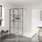 Aquariss 1000mm Walkin Shower Enclosure 8mm Easy Clean Black Grid Glass Shower Screen Panel - Matte Black Framed