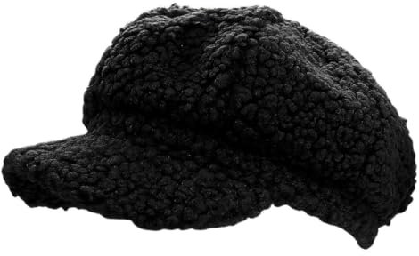 dy_mode Schirmmütze Damen Cord Kappe Ballonmütze Barett Cap - BM110 (BM0217-Schwarz)