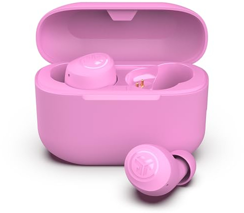 JLab Go Air Pop+ In Ear Kopfhörer kabellos Bluetooth, True Wireless Kopfhörer, 35+ Std Headphones, kabellose Ohrhörer, Earbuds mit Mikrofon, USB-C Ladebox, Dual Connect, EQ3 Sound, Rosa