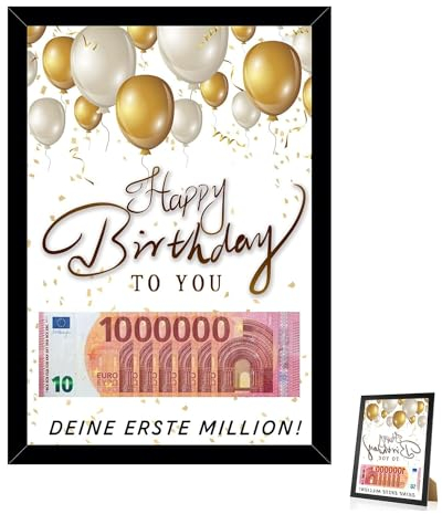 FYSL Personalisierte Geldgeschenke Geburtstag, Deine Erste Million Geschenke, Happy Birthday to You, Bilderrahmen für Geldgeschenke, Geburtstag Geschenk für Mädchen Jungen