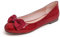 Feversole Women's Round Toe Cute Bow Trim Ballet Flats Dolly Shoes Retro Red Patent 7 UK