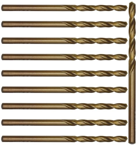 Ruidee 10Pcs Cobalt Drill Bits 3.5mm Twist Drill Bits M35 HSS Metric Straight Shank Drill Bit Set for Stainless Steel, Wood, Plastic (LSZ/3.5mm)