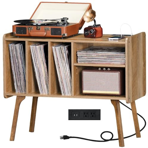 Soporte para tocadiscos de roble