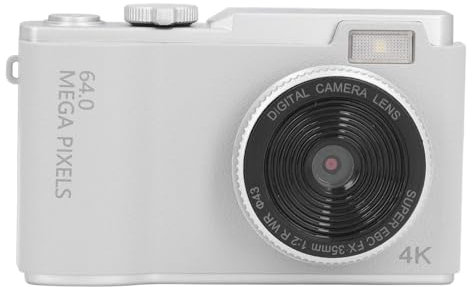 Yunseity Appareil Photo Numérique, Appareil Photo Compact Rechargeable 1080P écran 2,4 Pouces pour Les Voyages (White)