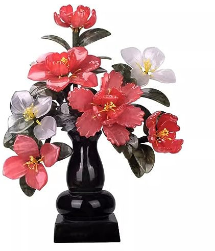 Künstlicher Bonsai-Baum, neuer Bonsai-Ornament im chinesischen Stil, Jade-Pfingstrose, Blume, Wohnzimmer, Heimdekoration, Weinschrank, Veranda, Jade-Schnitzerei, Indoor-Begrünung, künstlicher Baum
