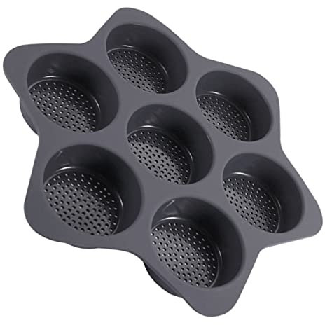 COLLBATH Heat-Resistant Multi-Grid Burger Pan for Air Fryer Baking Bread Mold Home Bread Pan Silicone Cake Mold