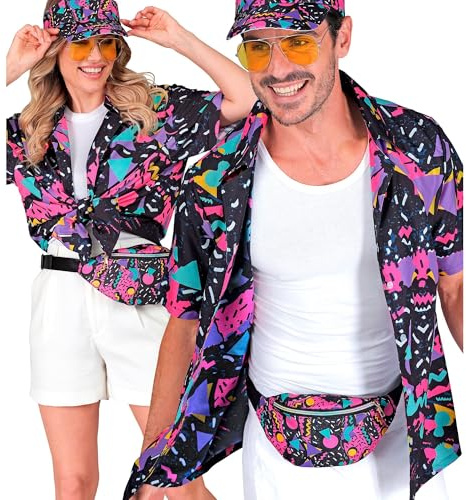 W WIDMANN MILANO Party Fashion - 80er Jahre Funky Fashion Hemd
