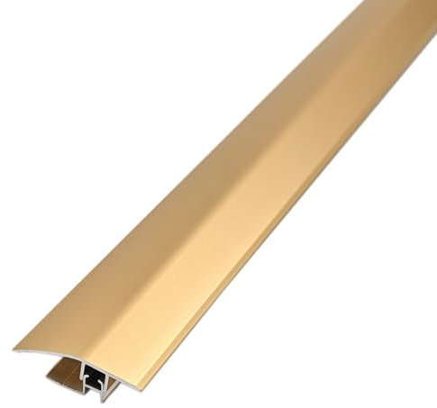ZZLQIAN Aluminum Floor Transition Strip with Base, Door Bar,Floor Bar, Threshold Ramp, Suitable for Doorways Tile Vinyl Floor Laminate Planks, Bridge The Height Between 6-12mm (Gold, 900 × 43mm)