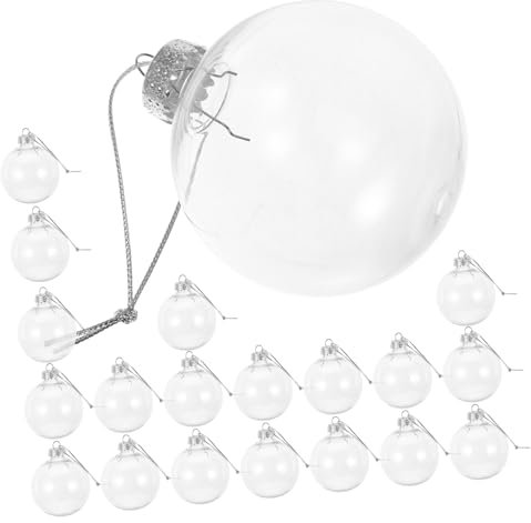 BUGUUYO Transparente Weihnachtskugeln Aus Kunststoff 20 Stück ø 8cm Befüllbare Christbaumkugeln Für Weihnachtsdeko Selbstgemacht Bastelaktivitäten Und Festliche Baumverzierung
