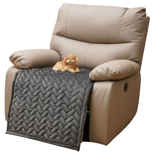 Eismodra Sesselschoner,Sesselbezug für Relaxsessel,Anti-Rutsch Sessel Überzug,Sesselüberwurf Sofa Schoner Bezug mit Armlehne Sesselüberzug für Fernsehsessel Haustiere (Dunkelgrau, 1 Stück 60x100cm)