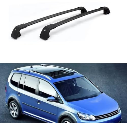 Lmmdhi Dachquerträger für Vw TOURAN (1T3) 2008+,Dachträgerquerträger aus Aluminiumlegierung,Auto-Relingträger,Black-Black