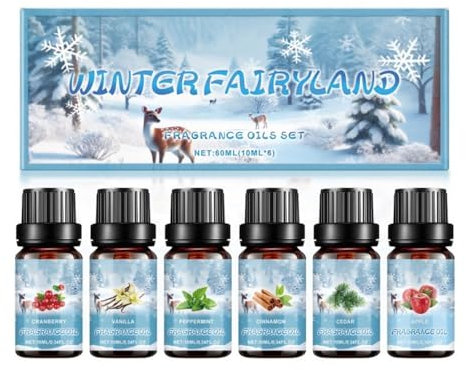 Ensemble d'huiles parfumées pour l'hiver, coffret cadeau d'huiles essentielles de qualité supérieure pour diffuseur, savon et bougies pour la fabrication de parfums d'aromathérapie pour les soins à