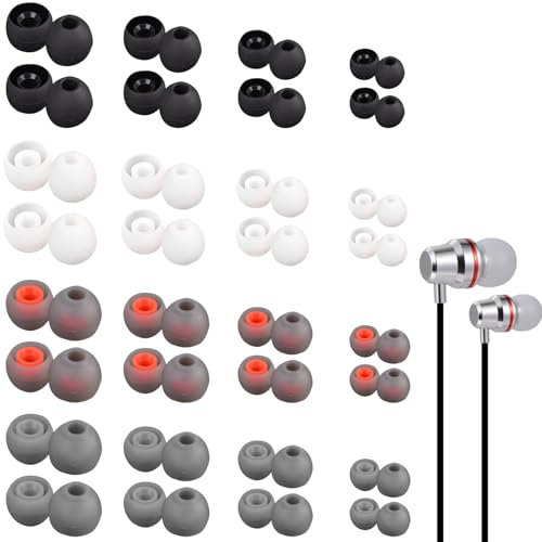 48 Stücke Ersatz Silikon Ohrstöpsel,Kopfhörer Stöpsel,Kopfhörer Aufsätze,Airpod Pro Ear Tips,Kopfhörer Gummi Aufsätze,4 Farben, 3 Größen, Kompatibel Mit Den Meisten In-Ear Kopfhörer (11/12/13mm)
