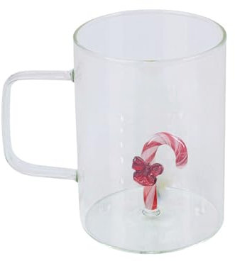 Ksikdeg Albero di Natale Forma Tazza di Vetro Funzionale Albero di Natale Tazze di Vetro Candy Cane Drink Cup per Natale