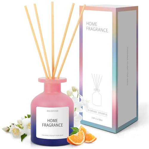 SCENTORINI Ambientador con Varillas Aromáticas, Sueño de Noche de Verano, 100 ml, Difusor de Caña, con 6 Varillas de Ratán, Ambientador, Jarrón Perfumado para Habitaciones, Baños, Oficinas, Armarios