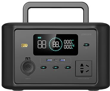 IYUESQ Station d'alimentation Portable 288 Wh avec Prise Secteur 300 W/100 V-240 V, Batterie Externe Solaire pour Camping-Cars, véhicules de Loisirs et véhicules de Secours.
