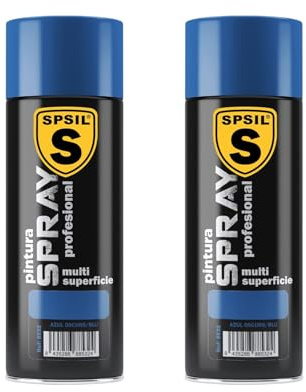 SPSIL Pintura Spray Brillante Azul Oscuro(pack of 2) 400ml, Metal Secado RápidoPintura Profesional Interior Exterior, Aplicación Fácil en Madera Plástico, DIY Decoración Muebles Automóviles