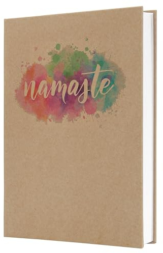 Sigel Notizbuch Jolie A5 liniert Geschenkbuch Pure Namaste 192 Seiten | JN811, 100 g Papier, Hardcover aus Kraftpapier, pink türkis lila, vegan
