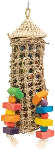 HappyBird | Treasure Fiesta Net – Hängespiel mit Strohhut & Überraschungen | 15 x 15 x 45 cm