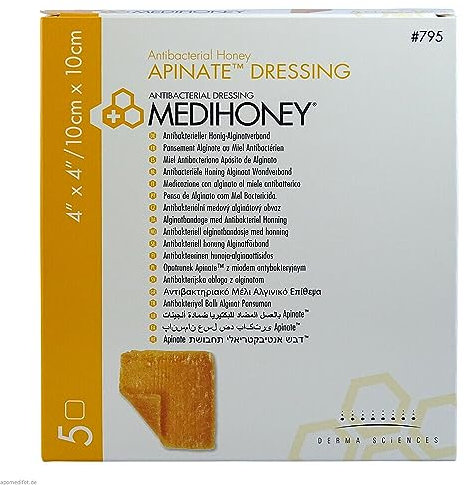 Medihoney Apinate Square Dressing, 10 x 10 cm