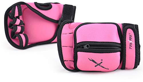 MaxxMMA Adjustable Weighted Gloves, 2 lb. Set - Removable Weight (2 x 0.5 lb. Each Glove) for Sculpting MMA Kickboxing Cardio Aerobics Hand Speed Coordination Shoulder Strength (Pink)