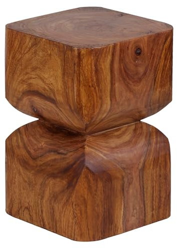 FineBuy Beistelltisch FB43540 Sheesham Vollholz 30x45x30cm Rustikaler Deko-Tisch, Blumentisch Holztisch Klein, Sofa Anstelltisch Braun, Kleiner Echtholz Tisch, Ablagetisch Wohnzimmertischchen