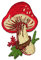 Aufnäher Bügelbild Aufbügler Iron on Patches Applikation Pilz 3,3 x 5cm vor209-4