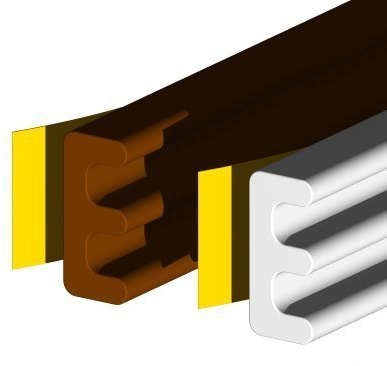 E Profile Brown 10M -EPDM Rubber Draught Seal and Foam Draught Excluder Window or Door Draft,