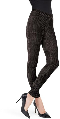 Cord-Leggings mit breiten Rippen Gr. Medium, schwarz