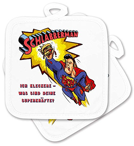 die stadtmeister Topflappen-Set Schlabberman - lch kleckere, was sind Deine Superkräfte?