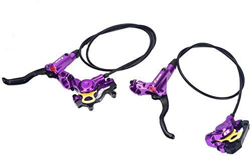 Zoom - Set di freni a disco idraulici anteriori e posteriori, 750 mm e 1.400 mm, per mountain bike e BMX, HB-875, Viola