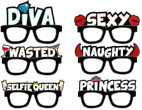 Blue Sky Studios Silly Specs - Verkleidungsbrille 'Girls Night Out' Schwarz Retro Katzenauge Brille