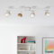 Lightbox LED Deckenstrahler mit warmweißem Licht - 4 flammiger Spotrohr mit schwenkbaren Köpfen - Deckenleuchte mit Leuchtmittel inklusive und wechselbar - Metall Weiß/Holz