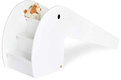 Pinolino Indoor-Rutsche Lotta aus Holz, Belastbarkeit 60 kg, mit 2 Augenaufklebern, für Kinder ab 3 Jahren, weiss