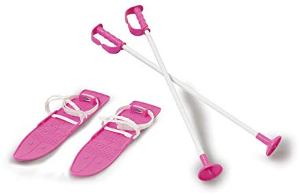 JAMARA 460380 - Snow Play Ski Alpin 1st Step 40cm - aerodynamische Bauweise, Skistöcke 40cm, extra sichere Befestigungsschlaufen, Anti Rutsch Oberfläche, Befestigungsschlaufen Größen (23-28), pink
