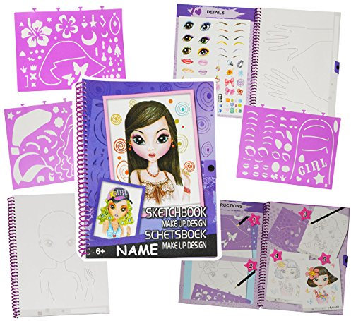 alles-meine.de GmbH 1 Stück - XL - A4 Malbuch/Malblock incl. Namen - mit Schablonen + Vorlagen - Schminken/Make Up/Nageldesign - Ausmalbuch - Malvorlagen zum Ausmalen M..
