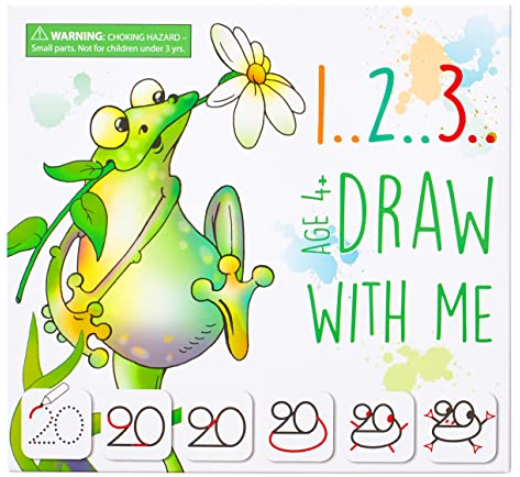 MD CREATIVE 123 Draw With Me Learn How to Draw Animals Step by Step birthday present for Preschoolers girl boy and Kids Age 3 4 5 6 Numbers 0-20